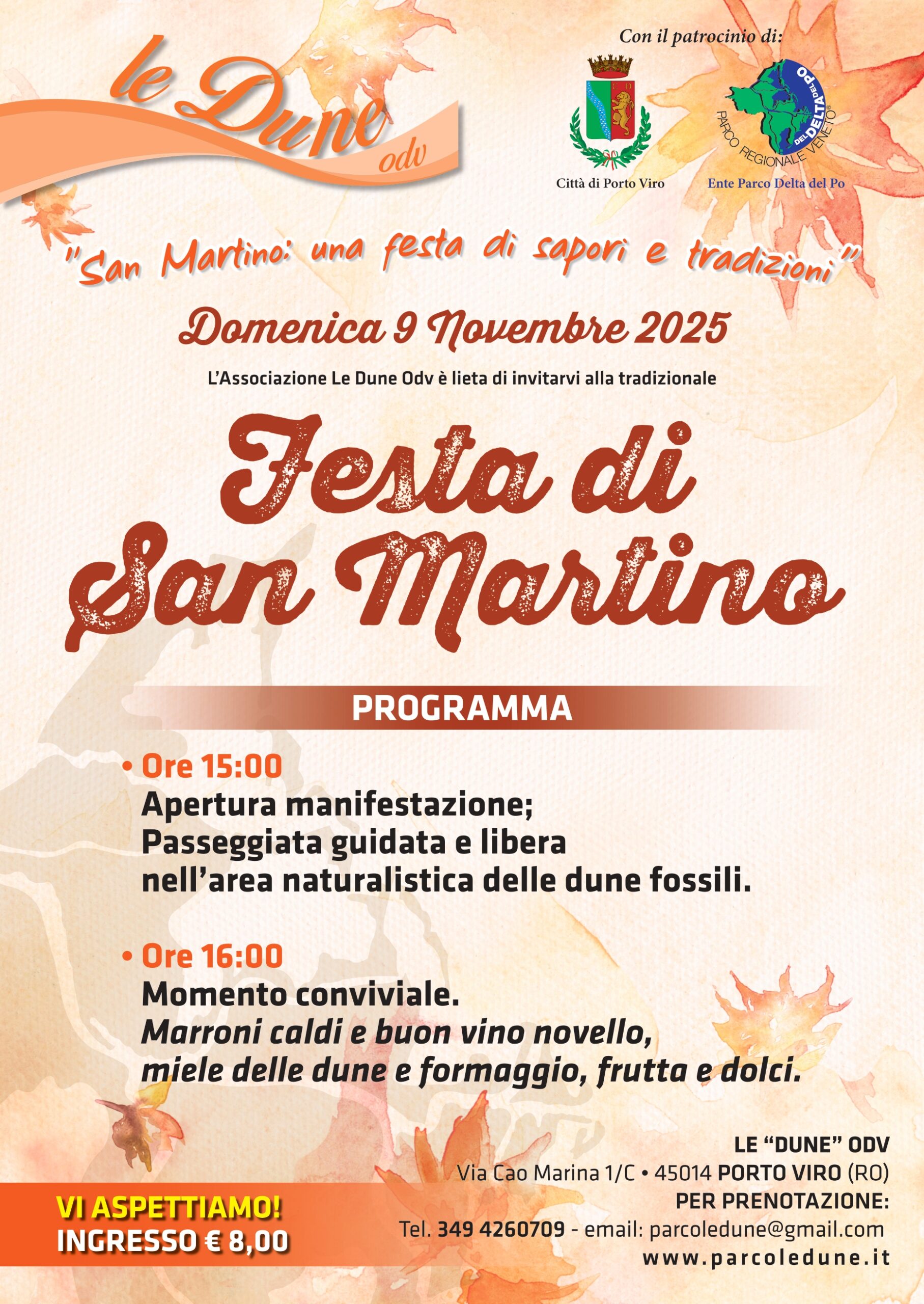 Manifesto della Festa di San Martino 2025 a Porto Viro con programma eventi e dettagli contatto.