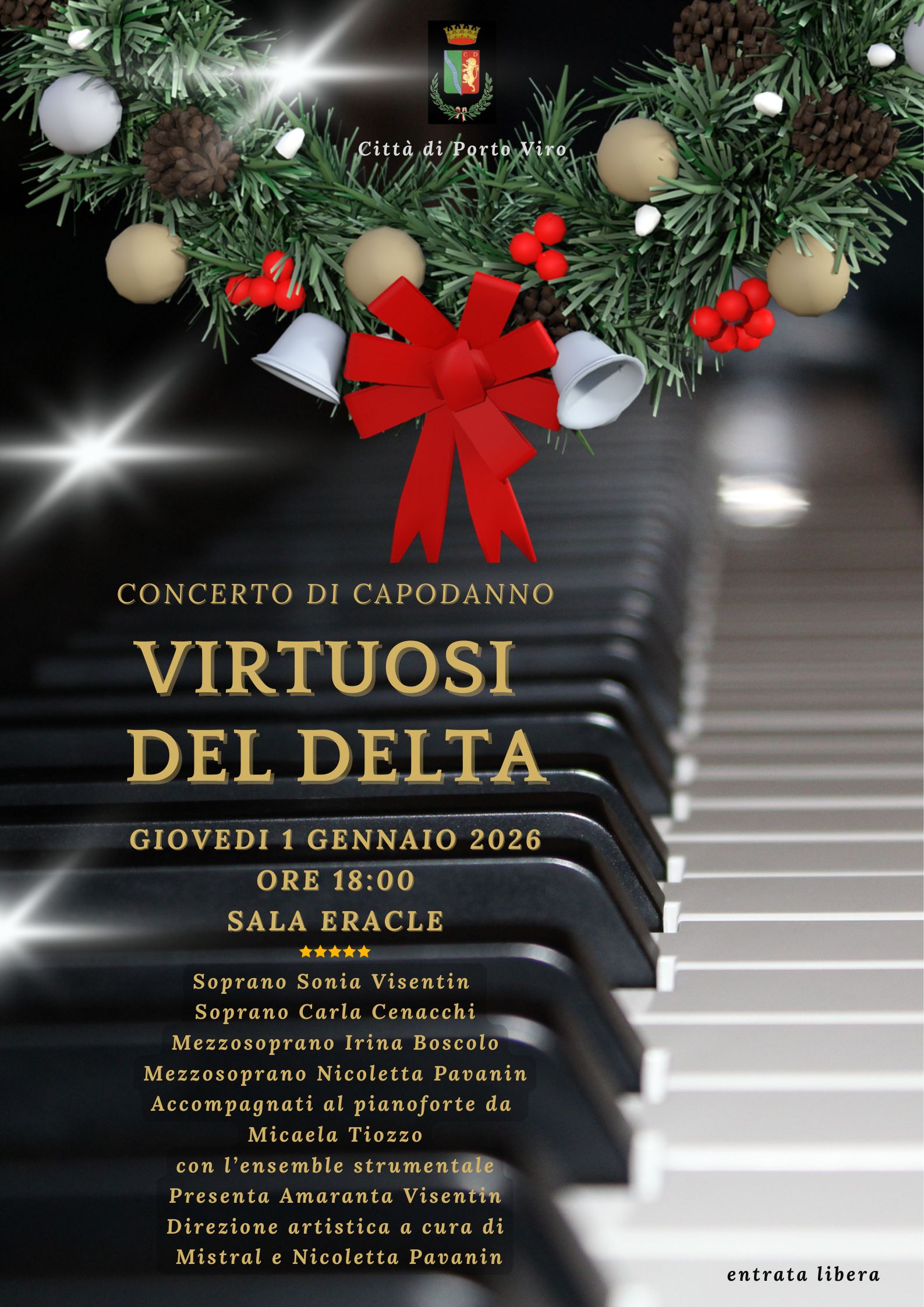 Concerto di Capodanno Virtuosi del Delta a Porto Viro, 1 Gennaio 2026, ore 18, Sala Eracle.
