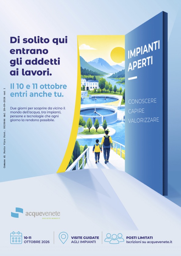 Invito alla visita guidata degli impianti il 10-11 ottobre 2026. Scopri, conosci e valorizza il mondo dell'acqua.